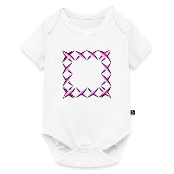 pink square square crosses - Baby Premium short-sleeve bodysuit - white - Front