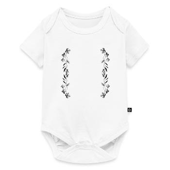ligne argent argenté gris - Body à manches courtes Premium Bébé - blanc - Devant