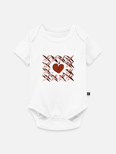 rotes herz muster - Baby Premium Kurzarmbody - Weiß