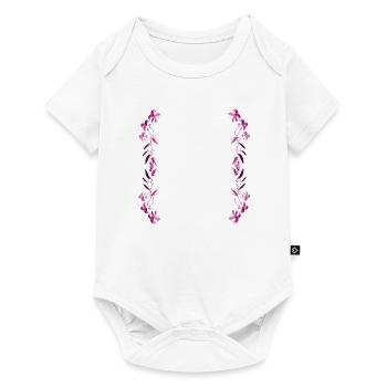 ligne rose peinte en gris - Body à manches courtes Premium Bébé - blanc - Devant