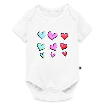 symbole d’amour de motif de cœur - Body à manches courtes Premium Bébé - blanc - Devant