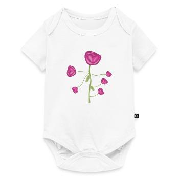 plante symbole de fleur de rose rose - Body à manches courtes Premium Bébé - blanc - Devant
