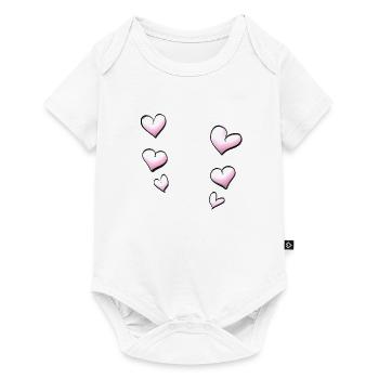 hearts pattern pink - Baby Premium short-sleeve bodysuit - white - Front