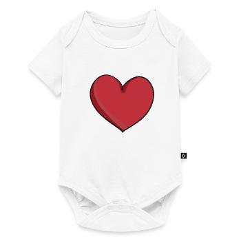 red cartoon heart symbol love - Baby Premium short-sleeve bodysuit - white - Front