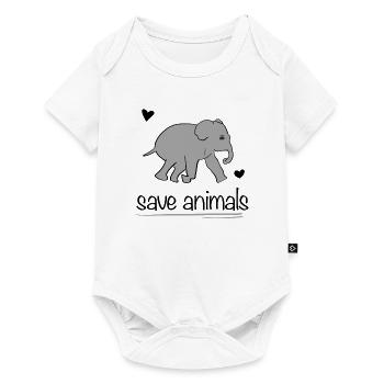 sauver les animaux animal éléphant bien-être animal - Body à manches courtes Premium Bébé - blanc - Devant