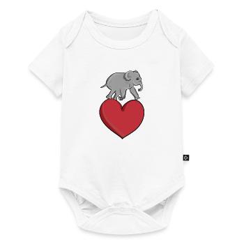 Red Heart Elephant Animal Symbol Animal Love - Baby Premium short-sleeve bodysuit - white - Front