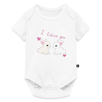 ich liebe dich hasen - Baby Premium Kurzarmbody - Weiß - Vorne