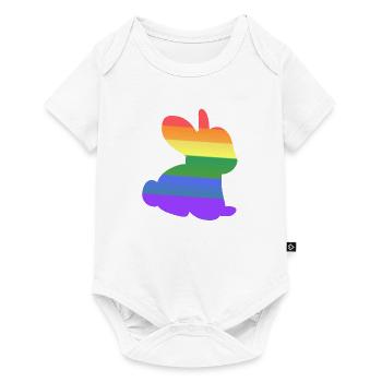 Lapin Symbole Animal LGBT Couleurs - Body à manches courtes Premium Bébé - blanc - Devant