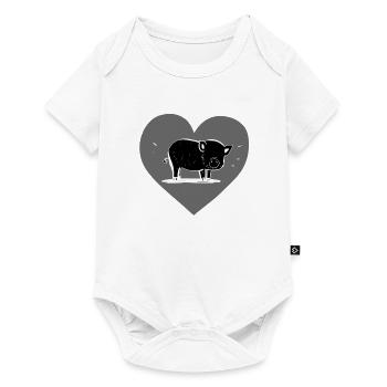 Pig Animal Heart - Baby Premium short-sleeve bodysuit - white - Front
