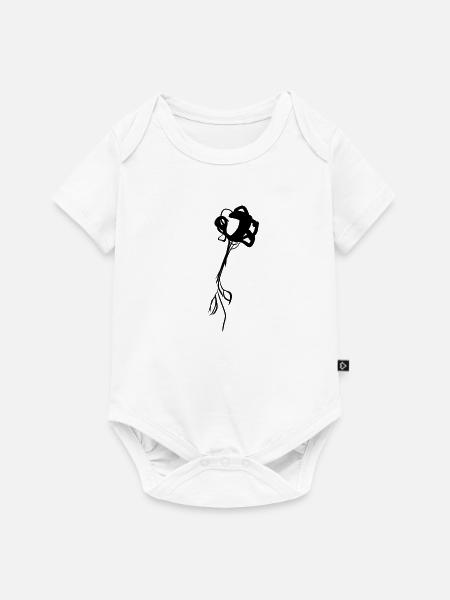 Blume Symbol Pflanze Form - Baby Premium Kurzarmbody - Weiß