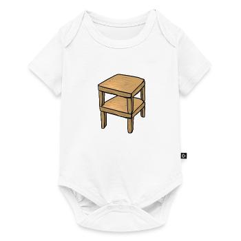 Holztisch Tisch Möbel Cartoon - Baby Premium Kurzarmbody - Weiß - Vorne