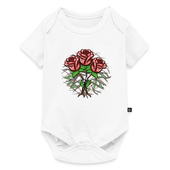 Crosses Pattern Cross Plants Roses - Baby Premium short-sleeve bodysuit - white - Front