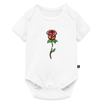 Symbol flower shape plant red - Baby Premium short-sleeve bodysuit - white - Front