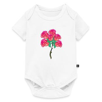 Flowering Symbol Shape Rose Plant Bouquet - Baby Premium short-sleeve bodysuit - white - Front