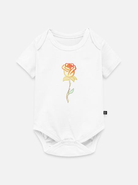 goldene pflanze rose blume - Baby Premium Kurzarmbody - Weiß
