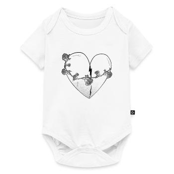 Heart Rose Scars Gray Symbol - Baby Premium short-sleeve bodysuit - white - Front