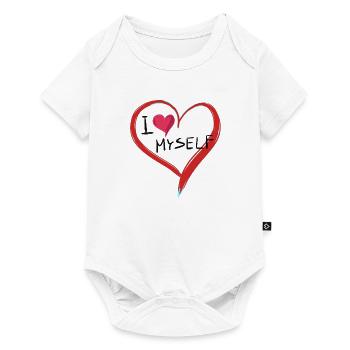 I Love Me Heart Text Symbol Shape - Baby Premium short-sleeve bodysuit - white - Front