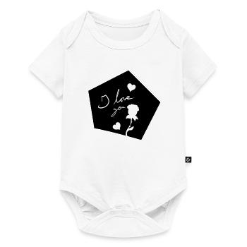Je t’aime Symbole forme fleur - Body à manches courtes Premium Bébé - blanc - Devant