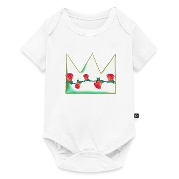 Green Crown Natural Flowers Roses Shape - Baby Premium short-sleeve bodysuit - white - Front