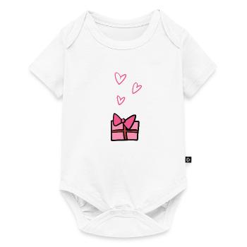 geschenk symbol schenken herzen weihnachten - Baby Premium Kurzarmbody - Weiß - Vorne
