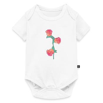 Plante Rouge Fleur Rose Naturelle - Body à manches courtes Premium Bébé - blanc - Devant