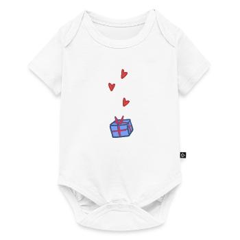 Gift Symbol Christmas Hearts Blue - Baby Premium short-sleeve bodysuit - white - Front
