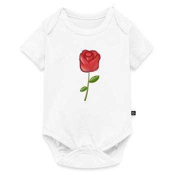 Symbole de plante à fleur rouge Rose - Body à manches courtes Premium Bébé - blanc - Devant