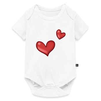 Deux cœurs rouges - Body à manches courtes Premium Bébé - blanc - Devant