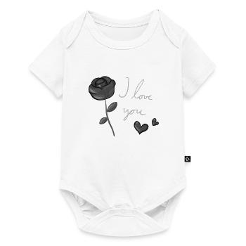 Je t’aime cœurs de fleurs - Body à manches courtes Premium Bébé - blanc - Devant