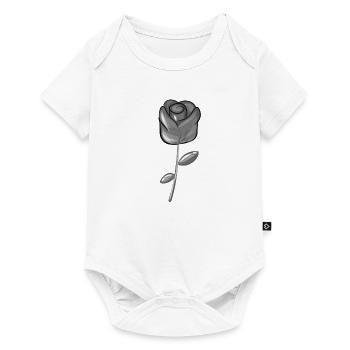 Symbole de plante à fleur grise rose - Body à manches courtes Premium Bébé - blanc - Devant