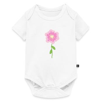 Fleur rose Cartoon Symbol Shape - Body à manches courtes Premium Bébé - blanc - Devant