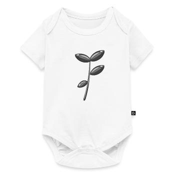 Symbole de la plante nature feuilles grises - Body à manches courtes Premium Bébé - blanc - Devant