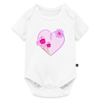 Purple Heart Flowers Nature - Baby Premium short-sleeve bodysuit - white - Front