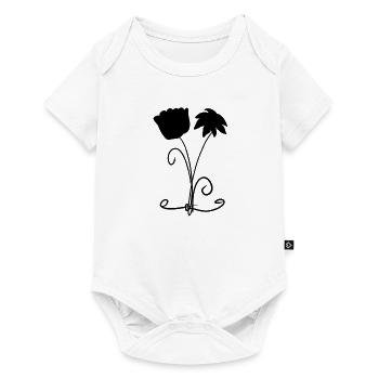 fleurs symbole plantes plantes - Body à manches courtes Premium Bébé - blanc - Devant