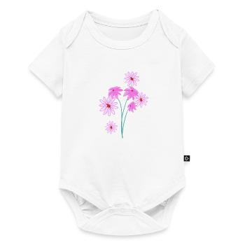 Purple Flowers Pattern Plant Symbol - Baby Premium short-sleeve bodysuit - white - Front