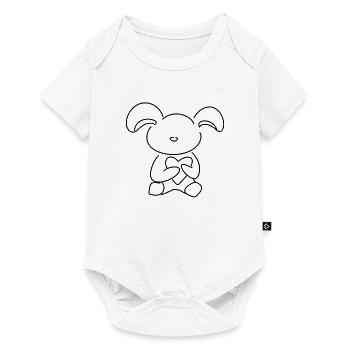 Symbole animal en peluche du lapin - Body à manches courtes Premium Bébé - blanc - Devant