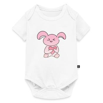 Hase Teddy Tier Süß Herz - Baby Premium Kurzarmbody - Weiß - Vorne