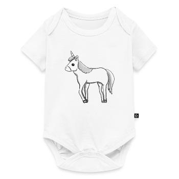 Licorne animal symbole fantastique dessin animé - Body à manches courtes Premium Bébé - blanc - Devant