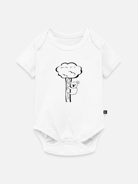 Koala Tier Baum klettern - Baby Premium Kurzarmbody - Weiß