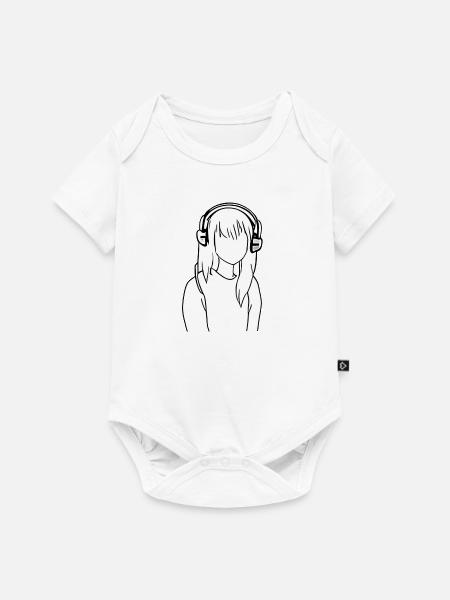 Mädchen cartoon Manga Kopfhörer - Baby Premium Kurzarmbody - Weiß