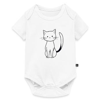 mignon chat animal icône dessin animé - Body à manches courtes Premium Bébé - blanc - Devant