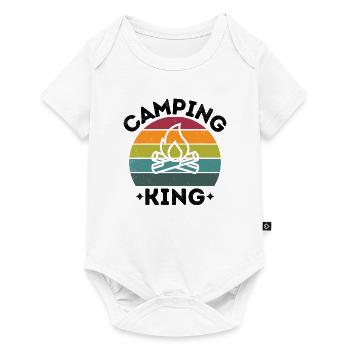 Camping King vintage retro colorful black - Baby Premium short-sleeve bodysuit - white - Front