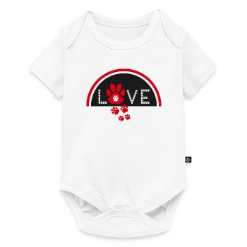 Hundepfoten mit Liebe für alle Hundefreunde. - Baby Premium Kurzarmbody - Weiß - Vorne