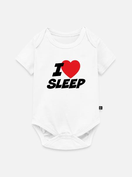 Ich liebe Schlaf - Baby Premium Kurzarmbody - Weiß