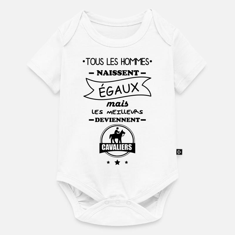 hommes,cavaliers,cavalier,équitation,cheval - Body à manches courtes Premium Bébé - blanc