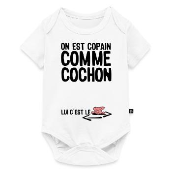 copain comme cochon citation1 expression - Body à manches courtes Premium Bébé - blanc - Devant