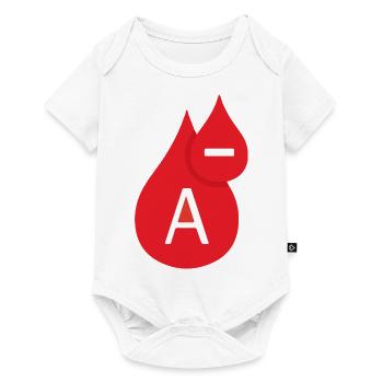 Groupe sanguin rhésus facteur A idée de cadeau négative - Body à manches courtes Premium Bébé - blanc - Devant