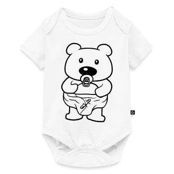 pacifier baby teddy diaper standing suesser klei - Baby Premium short-sleeve bodysuit - white - Front