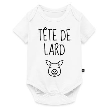Tête de Lard - Humour - Cochon - Râler - Caractère - Body à manches courtes Premium Bébé - blanc - Devant