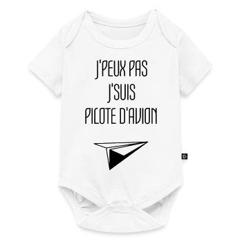 Pilote d'Avion - Humour - Drôle - Blague - Bureau - Body à manches courtes Premium Bébé - blanc - Devant
